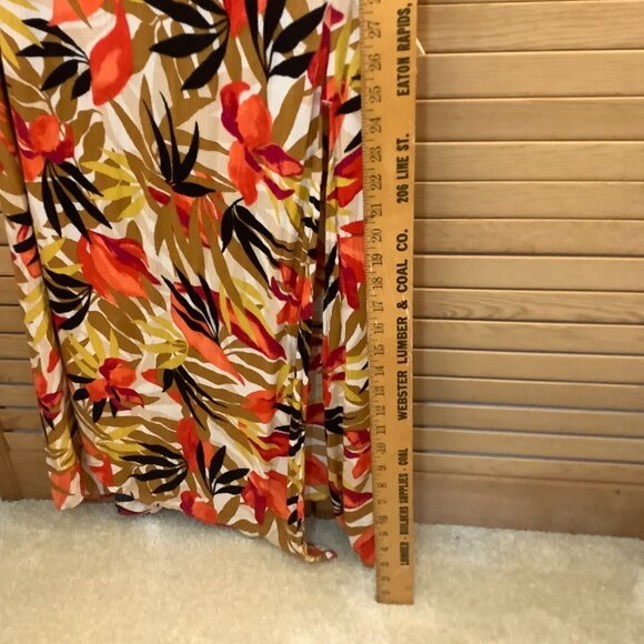 Billabong Maxi Dress Lg. Fall Colors Sleeveless Spaghetti Strap Slit on Side. - Picture 8 of 9